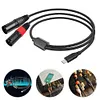 USB-C to Dual XLR 3Pin Cable Braided Type C to XLR Male Output Stereo Cord