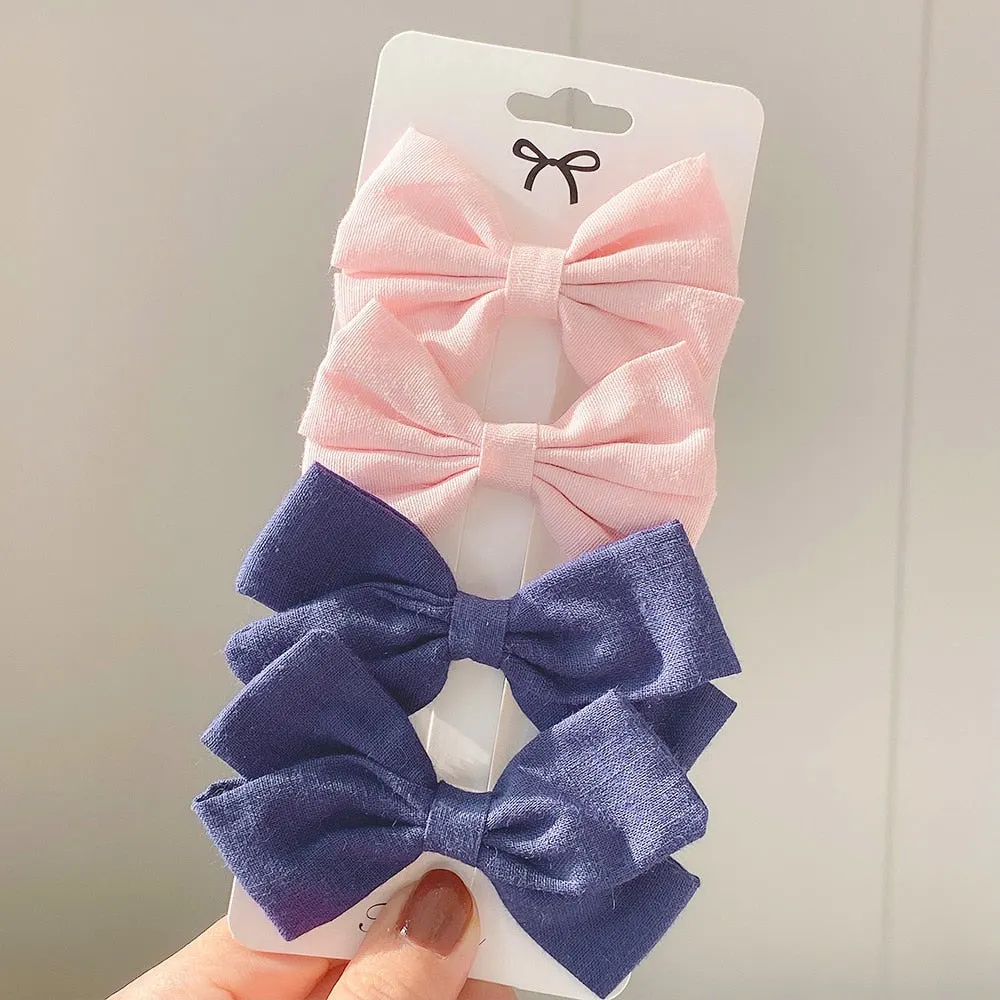 4Pcs/set 2021 New Leopard Print Hair Clips For Cute Girls BB Boutique Hairpins Bowknot Barrettes Headwear Kids Hair Acesssories