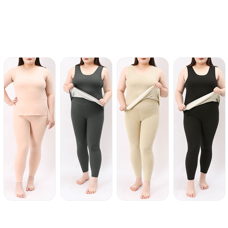 Warmth Plus-Sized Silk Wool-Blend Thermal Underwear Set