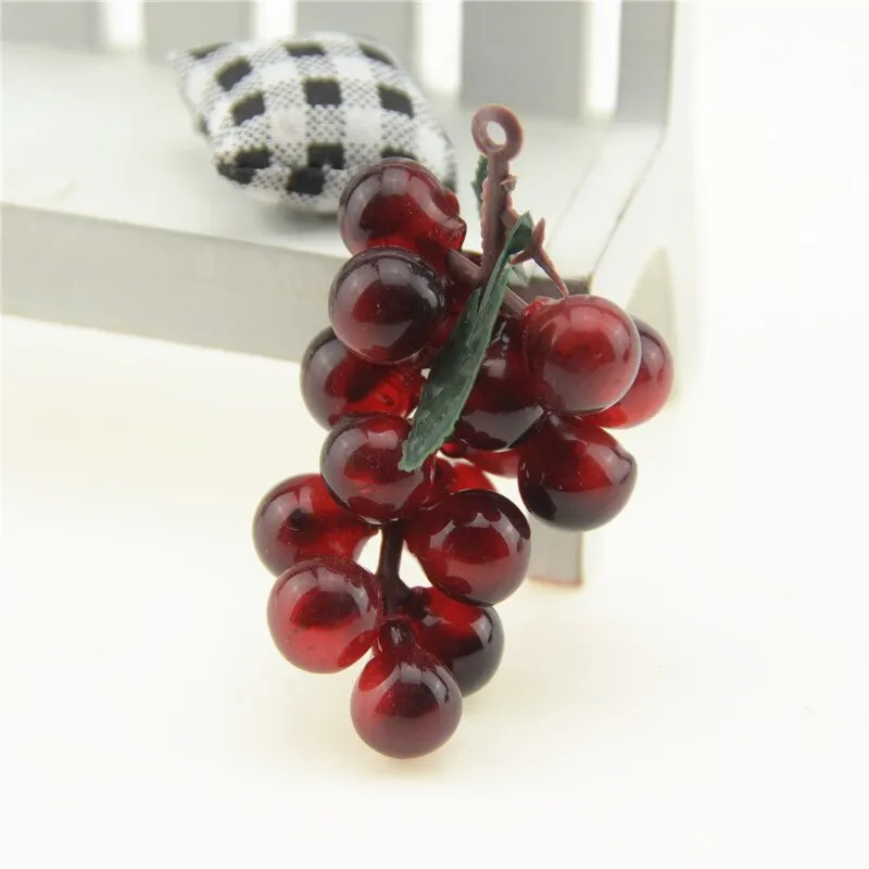 3pcs  Artificial Fake Green Grapes Plastic Fake Decorative Fruit Lifelike Home Wedding Party Garden Decor Mini Simulation Fruit