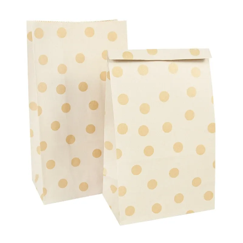 10pcs Kraft Paper Bag Biscuit Candy Food Cookie Snacks Baking Takeaway Bag Wedding Birthday Party Eid Ramadan Gift Packaging