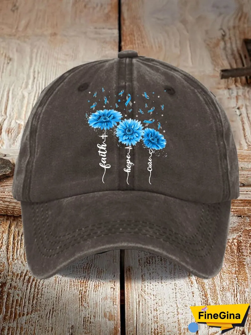 Faith Hope Cure Diabetes Awareness Print Hat
