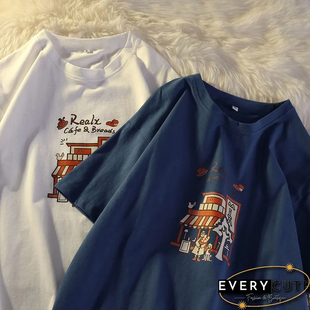 Unisex Vintage Short Sleeve Loose T-Shirt