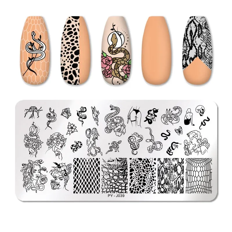 PICT YOU Nail Stamping Plates Flower Plant Pattern Nail Art Plate Stencil Stainless Steel Line Pictures Theme Image Plates Mold-Nail Inspo