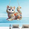 Diamond Painting Acrylic Double-side Cat Pendant Hanging Gem