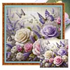 (Multi Style)Rose Butterfly-Full Embroidery 3 Strands 11CT Stamped Cross Stitch-45*45CM