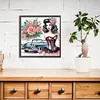>SALE<5D DIY Partial Special Shaped Drill Diamond Painting Kit Retro Girl 30x30cm