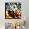 Glass Painting Eagle-11CT Stamped Cross Stitch 45*45cm/17.72*17.72in