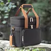 13L Dual Compartments Expandable Insulated Cooler Bag for Camping Picnic (Black)