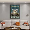 Retro Poster - Today Is A Good Day Cat-11CT Stamped Cross Stitch 40*60cm/15.75*23.62in (Big Size)