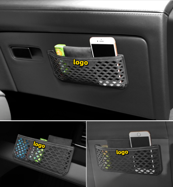 Suede Storage Bag Mesh Bag Car Supplies