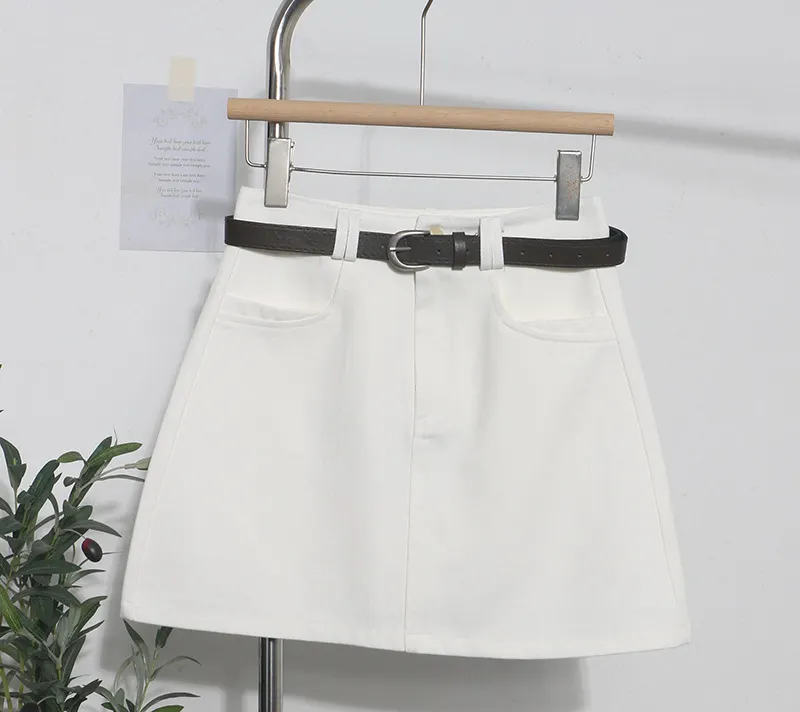 Brownm Real Shooting Kin Color High-Rise Thin Bag Hip Skirt 2025 New Hundred With Belt A Short Skirt 9997