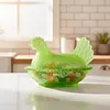 Vintage-Style Glass Hen on Nest Dish with Lid Tabletop Dessert Plate Snack Bowl