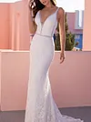 Deep V-Neck Mermaid Wedding Maxi Dress