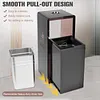 [US Local Warehouse] Stainless Steel Freestanding Rubbish Can W/ Removable Inner Can for Office Hotel