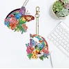 5pcs Double Side Diamond Painting Special-shaped Drill Butterfly Flower Keychain Kits