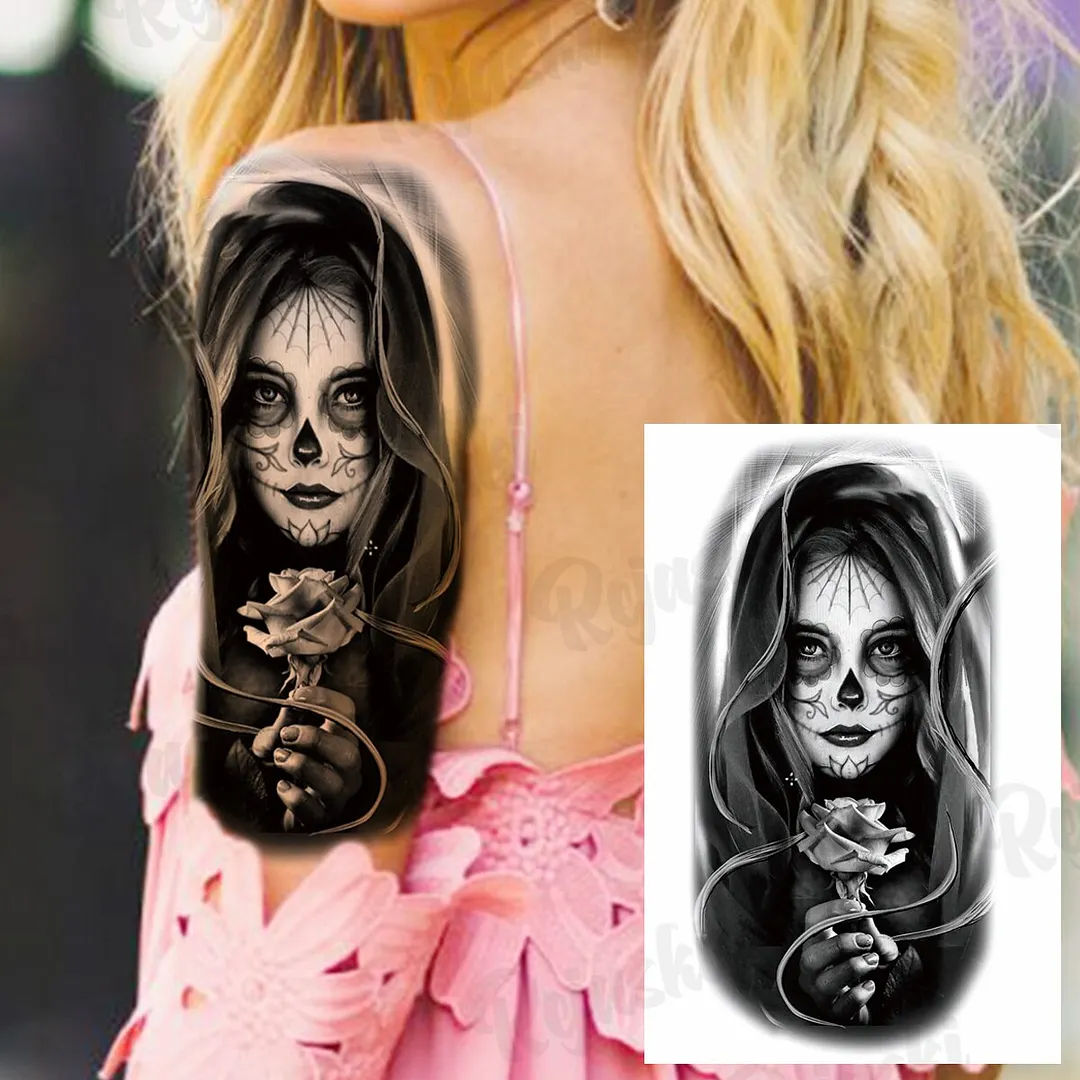 Sdrawing Thorns Temporary Tattoos For Adults Men Realistic Totem Maori Lion Compass Flower Tiger Fake Tattoo StickerArm Tatoos DIY
