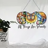DIY Diamond Painting Double Sided Effect Stained Glass Panel Decorative Home Garden Decoration Hanging Kit(Flower God)
