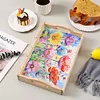 (US Local)Wooden Flower 5D DIY Diamond Painting Serving Tray with Handle for Desk Decor