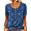 Primavera e ver&atilde;o novas camisetas femininas de manga curta estampadas da moda nacional europeias e americanas