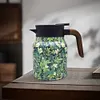 1000ml Floral Pattern Teapot Stainless Steel Mini Hot Coffee Pot for Hot Drinks