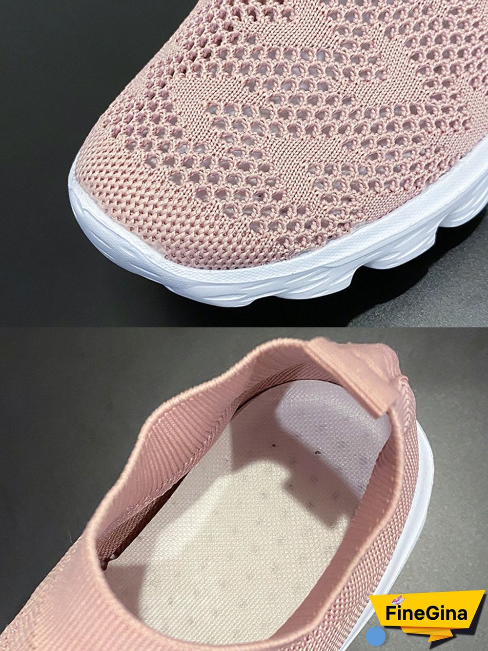 Geometric Lightweight Soft Sole Non-Slip Flyknit Sneakers