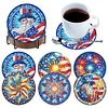 A Set (6 PCS) Wooden US Flag - 5D DIY Coaster
