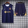 2025/2026 Barcelona Pre-Match Training Dark Blue Vest+Shorts Football1:1 Thai Quality
