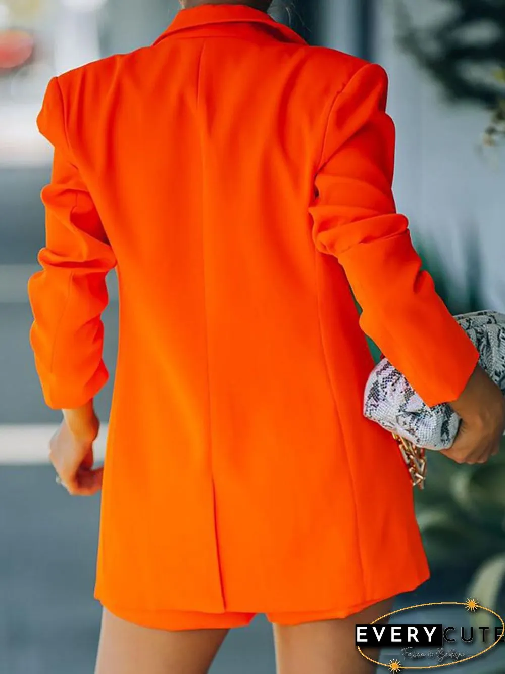 Solid Color Lapel Suit Shorts Suit P15001
