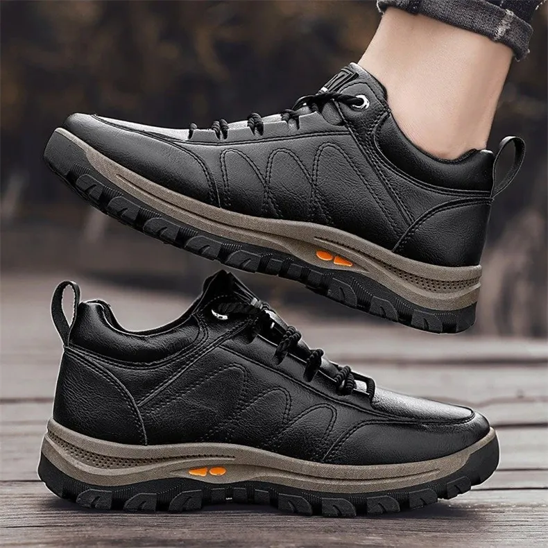  Men's Casual Hand Stitching Leather Arch Support Shoes