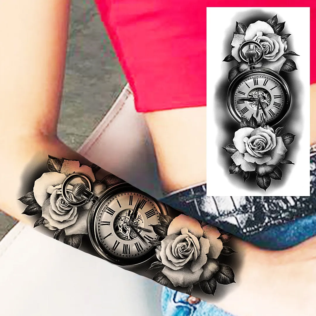 Halloween Clown Joker Scary Temporary Tattoos For Men Women Realistic Scary Lion Waterproof Tattoo Forearm Tatoos Vampire
