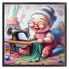 Happy Old Lady - 11CT Stamped Cross Stitch - 45*45cm