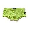 Men's sexy simple boxer briefs solid color button convex bag boxer briefs