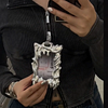 Non-attribute electroplated silver shaped card holder