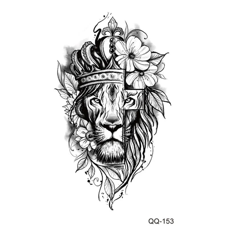 Sdrawing Temporary Tattoo Stickers Butterfly Snake Rose Flower Gun Dark Flash Small Women Body Art Wrist Neck Fake Tattoos Men