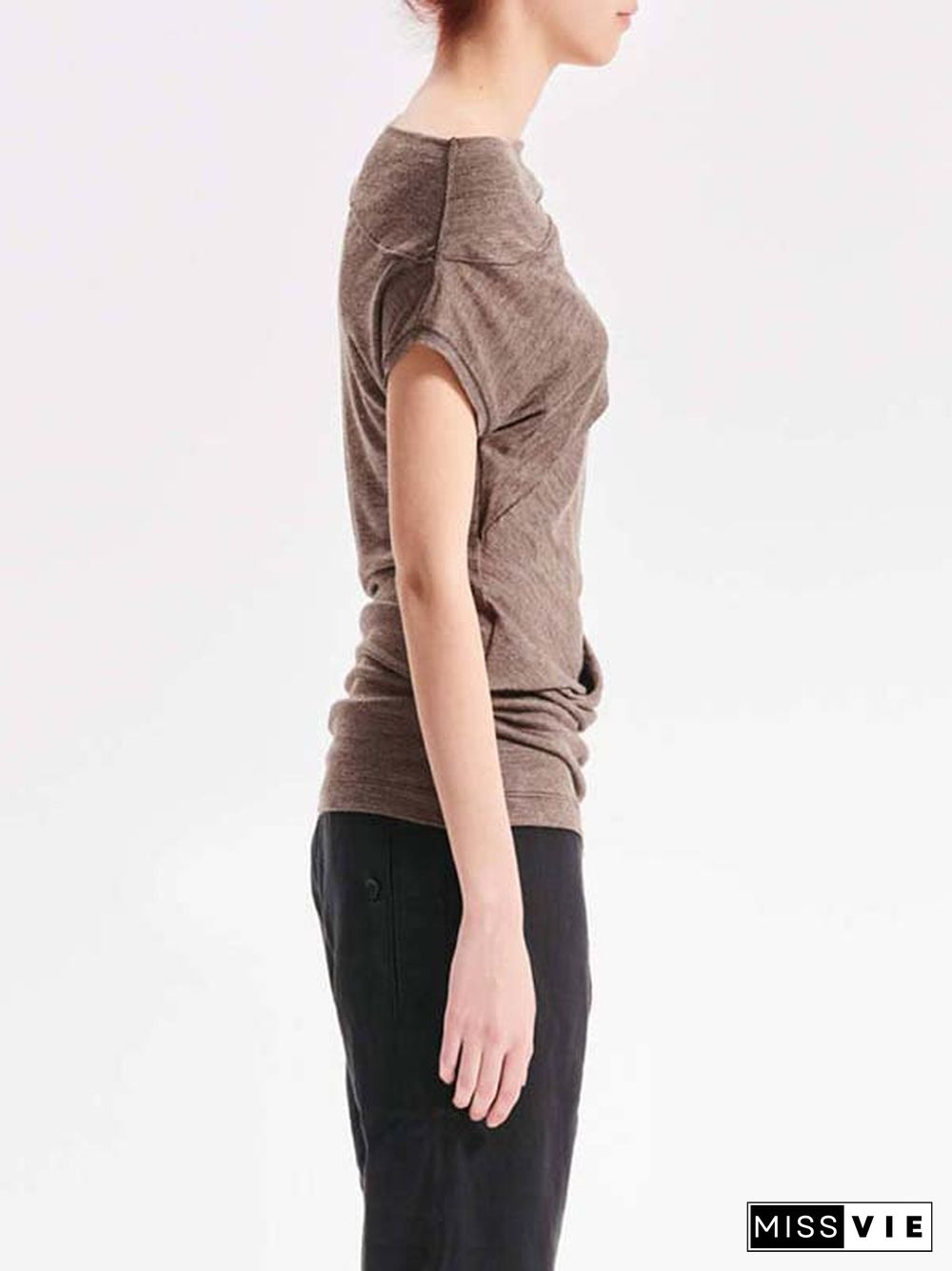 Solid Cotton-Blend Short Sleeve T-shirt