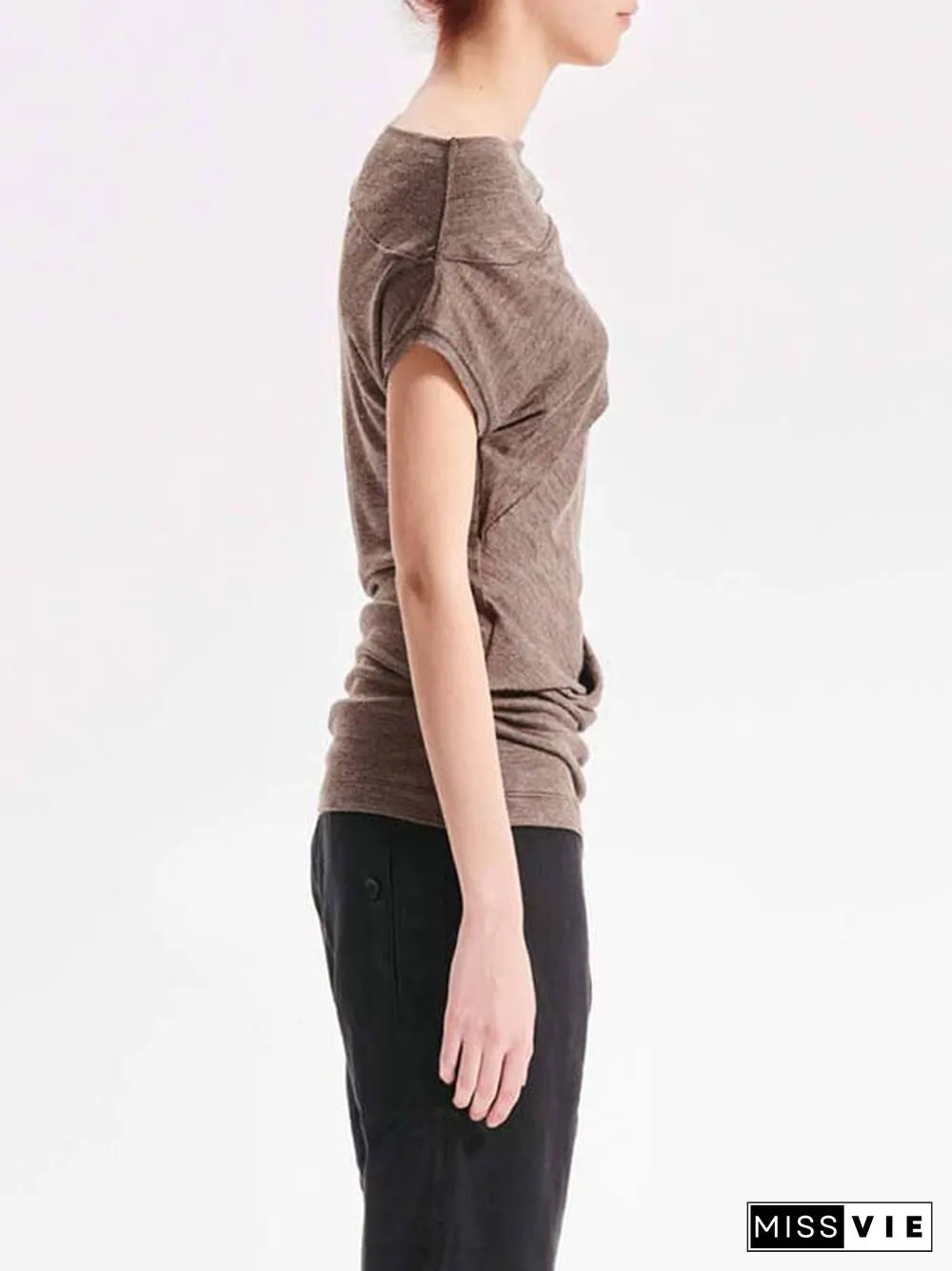 Solid Cotton-Blend Short Sleeve T-shirt