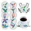 10pcs/set Diamond Crafts Diamond Painting Special Shape Coaster Kits ( Hummingbird)
