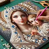 (30x30cm)DIY Virgin Mary Framed Handmade Pearl Painting Art Craft Kit Living Home Decor