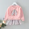 Kid Baby Girl Floral Bunny Ear Splice Pullover Sweatshirts
