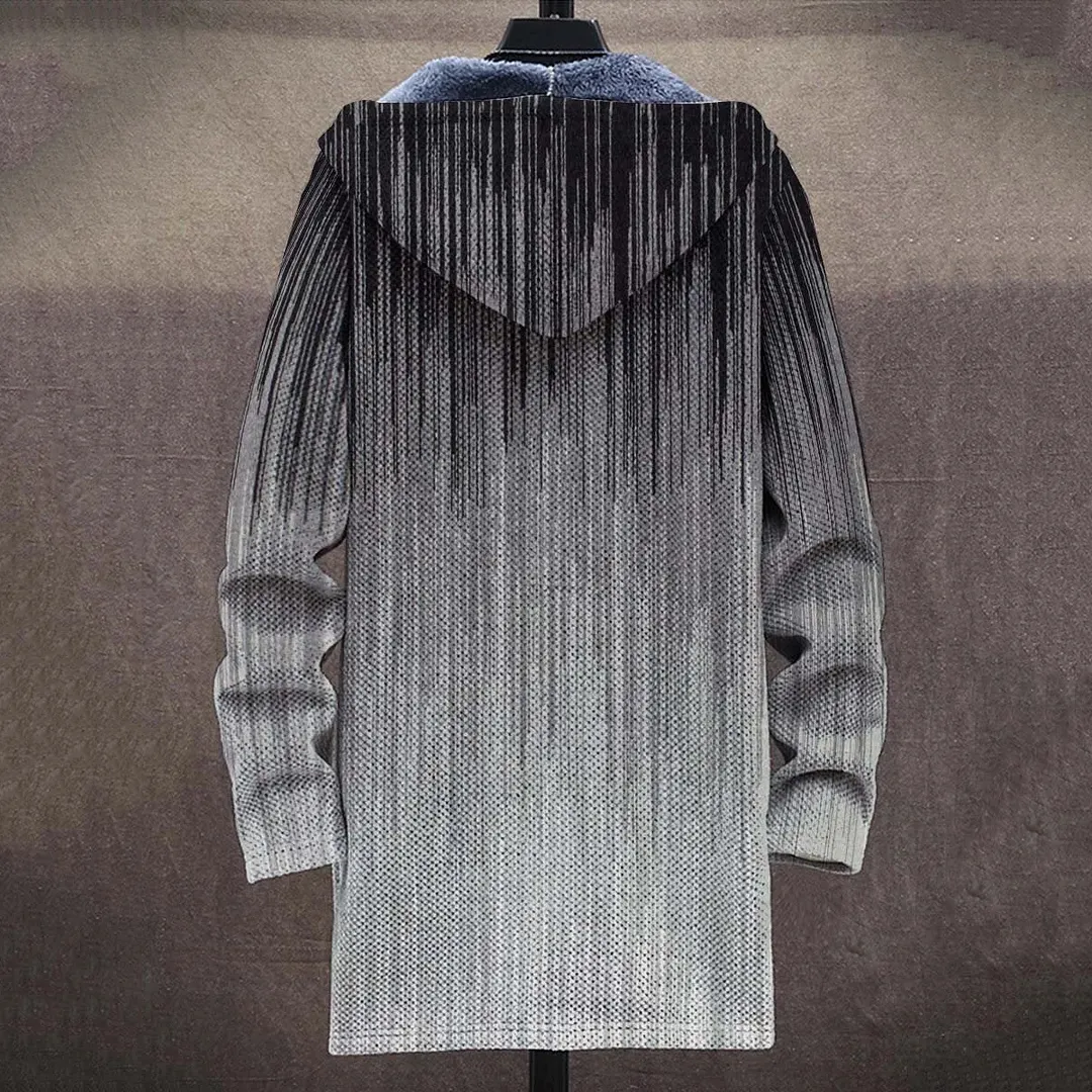 Retro Gradient Art Plush Thick Long Sleeve Jacket