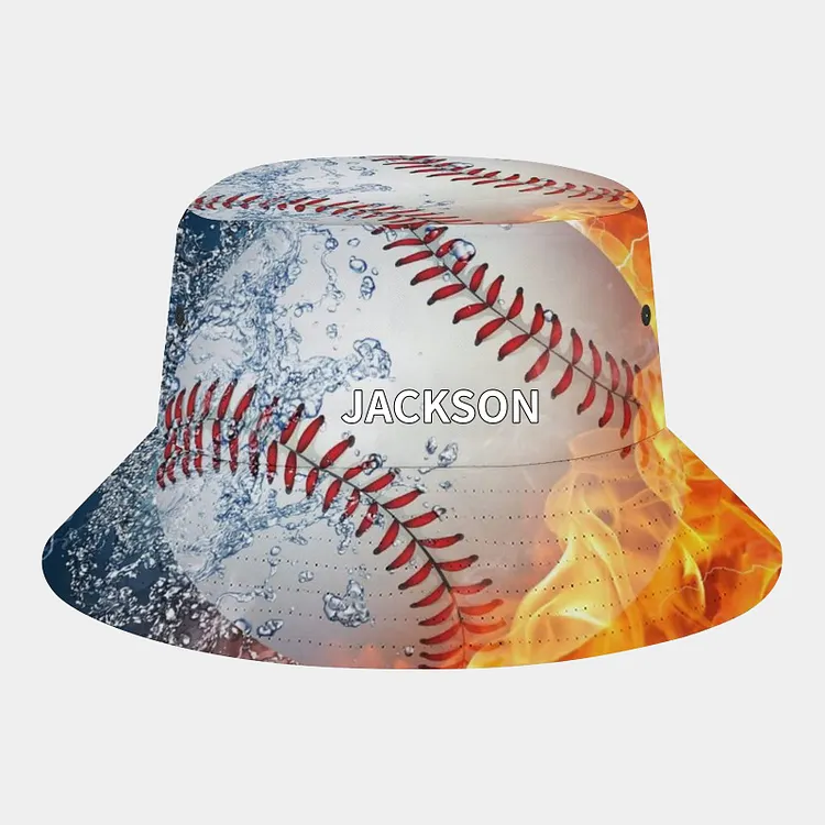 Personalized Sports Bucket Hat with Custom Name - Personalized Baseball Visor Bucket Hat