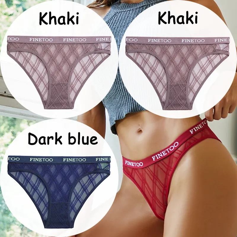 Billionm Lace Panties Women's Underwear Perspective Sexy Panties Female Underpanties Mesh Briefs Girls Intimates Lingerie M-XXL