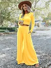 Casual Simple Long Sleeves+Wide Leg Suits