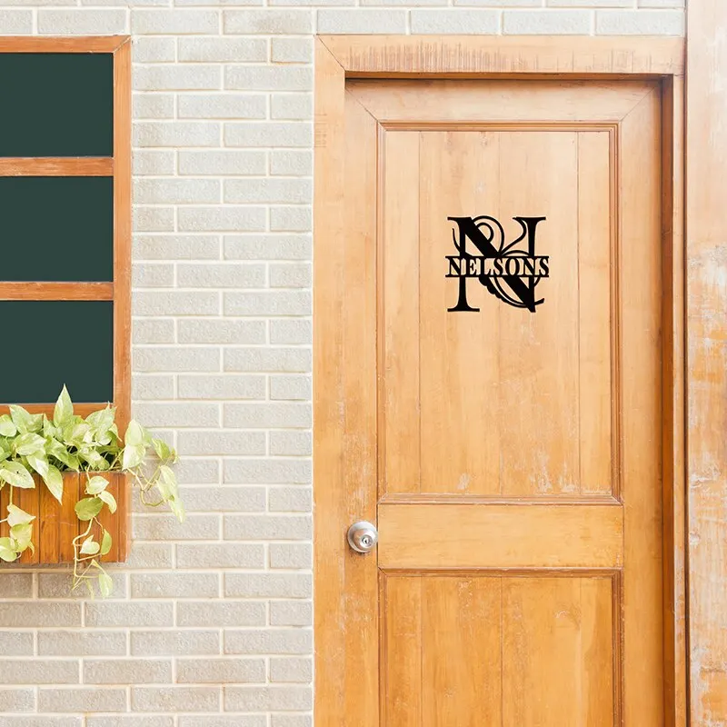 Custom Personalized Family Door Last Name Sign Wood Decorations Office Room Doors Sign Garden Acrylic Outdoor Wedding Gift