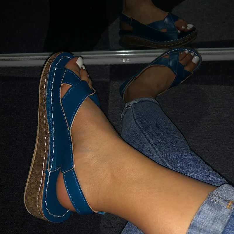 Athvotar Sandals Summer Female Shoes Women's Peep Toe Wedge Woman Comfortable Plus Size Female Platform Ladies New 2023 430-0