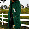 ZARA - WYSOKIEJ JAKOŚCI PŁASZCZ WEŁNIANY Z DZIANINY