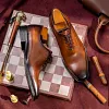Mens Genuine Leather Wholecut Oxford Dress Shoe