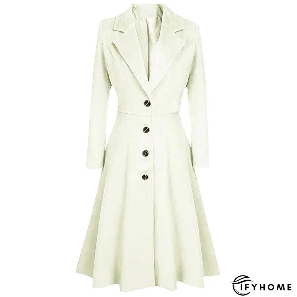 Women's Wool Blend Coat Winter Long Pea Coat Christmas Party Fall Lapel Overcoat Slim Fit Elegant & Luxurious Dress Jacket Long Sleeve Vintage Style White Black Purple Red | IFYHOME
