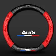 Customized carbon fiber suede steering wheel cover with car logo